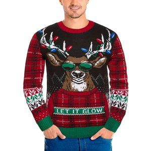Michael Gerald Men's Novelty Sweater, Red, Large